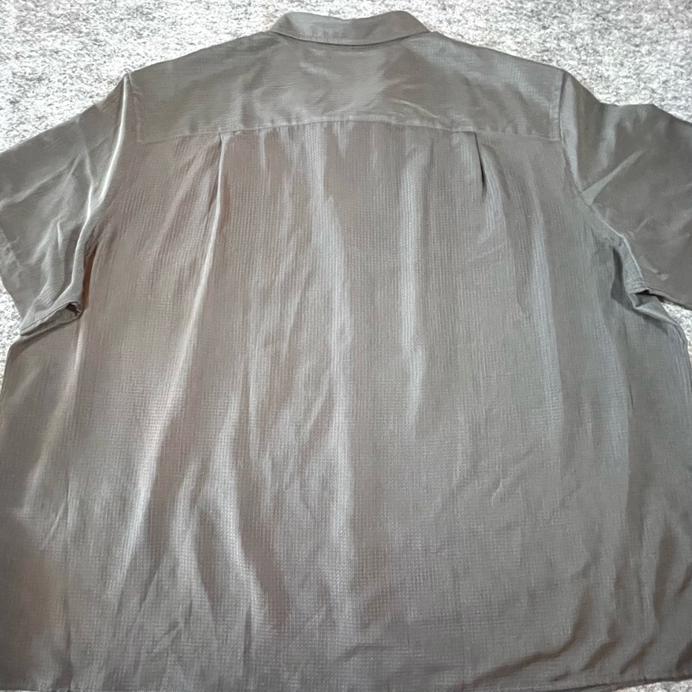 HB Button Down Shirt Mens 5XL Charcoal Gray Short Sleeve Big & Tall Lightweight - Picture 5 of 11